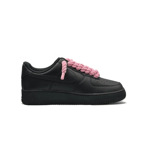 Nike Air Force Low Black Rope Laces Pink – GLAMSTORE