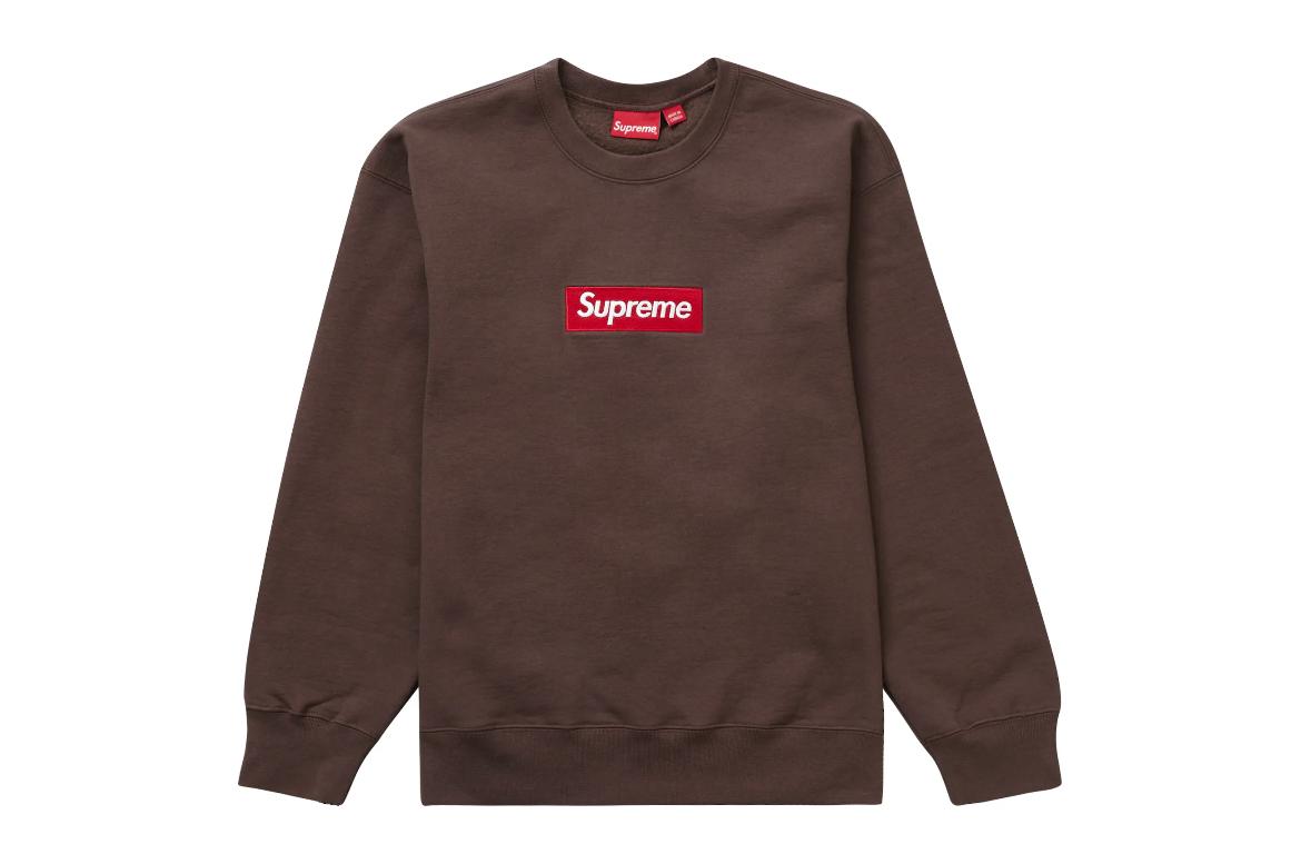 Supreme Box Logo Crewneck Brown